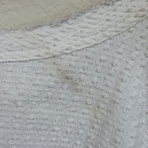 Free People Walking in Hueco Textured Swing Crop Top Ivory Sz L Boho Cottage - Picture 9 of 9